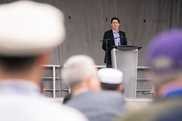 June 5, 2022, London, ON, Canada: Prime Minister Justin Trudeau speaks during a ceremony and march in memory of the Afzaal family in London, Ont. on Sunday, June 5, 2022. The events are to honour the Muslim family mowed down one year ago by a pickup truck driver while they took an evening walk. London Canada  - ZUMAc35_ 20220605_zaf_c35_044 Copyright: xGeoffxRobinsx