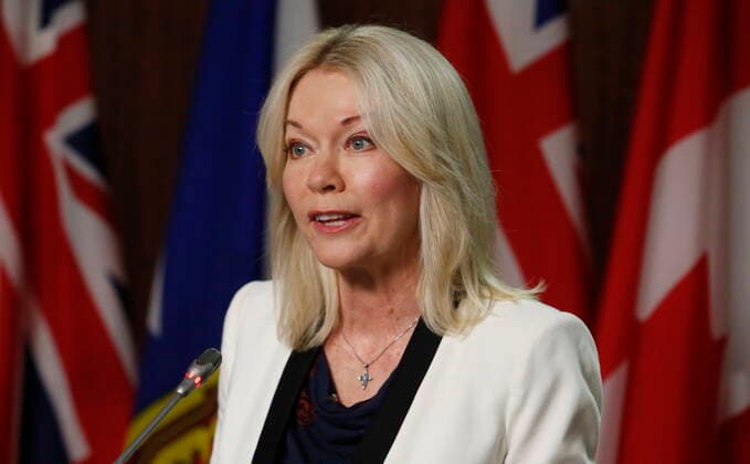 June 7, 2022, Ottawa, ON, Canada: Interim Conservative leader Candice Bergen speaks at a press conference on Parliament Hill in Ottawa on Tuesday, June 7, 2022. Ottawa Canada  - ZUMAc35_ 20220607_zaf_c35_006 Copyright: xPatrickxDoylex