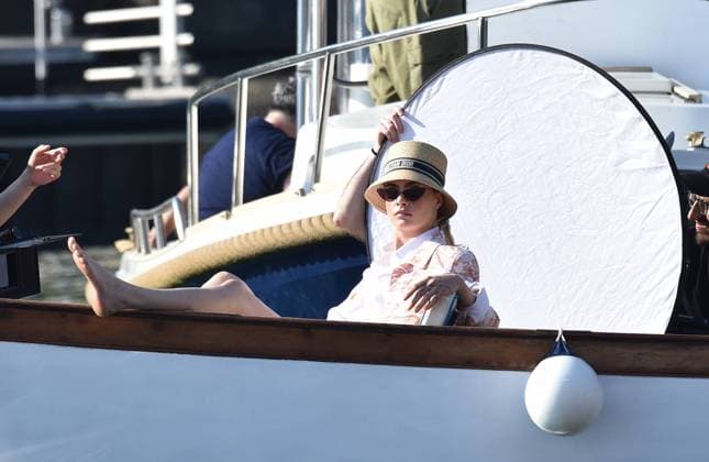 Portofino, Cara Delevingne engaged in a shooting for Dior  Copyright: xFOTOTREx xipa-agency.netx xx