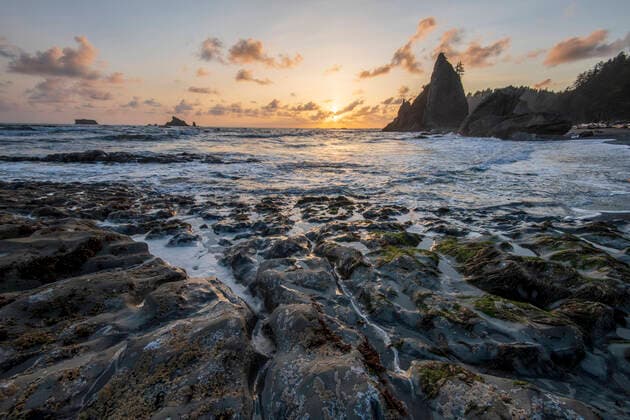 IMAGO Nature: Unsere Erde, Naturschutz, Naturschutzgebiete in Nordamerika USA;Pacific Northwest, Washington, Olympic Peninsula, Olympic National Park, Rialto Beach, UNESCO, World Heritage Forks 