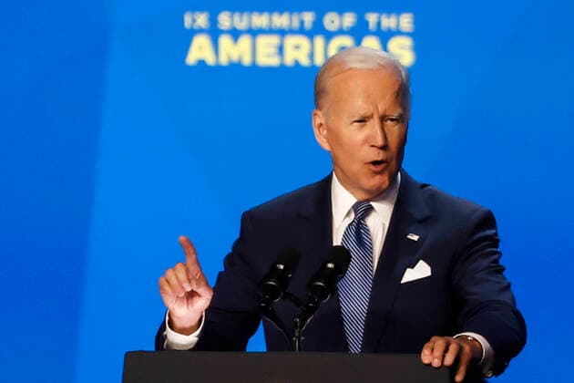 News Themen der Woche KW23 News Bilder des Tages The President of the United States, Joe Biden, delivers a speech during the opening event of the IX Summit of the Americas, in Los Angeles, California, USA, 08 June 2022. IX Summit of the Americas: Biden receives leaders from the region !ACHTUNG: NUR REDAKTIONELLE NUTZUNG!  Copyright: xAlbertoxValdésx AME5492 20220609-7fbfa6ed30d5c3c82afe32792585cab2d67e20b8