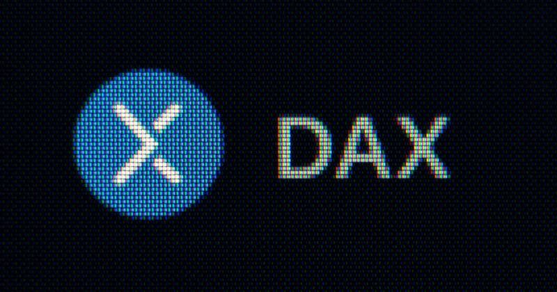 Das Logo des Deutschen Aktien Index DAX ist auf einer Handelsplattform zu sehen. Rottweil Baden-Württemberg Deutschland *** The logo of the German share index DAX is seen on a trading platform Rottweil Baden Württemberg Germany