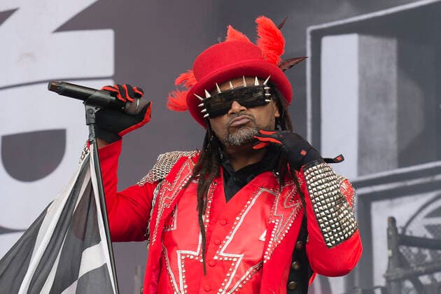 Welsh reggae metal band Skindred perform on the main stage on Day One of Download Festival at Donington Park in Leicestershire, England. JUNE 10th 2022  DFLx22190