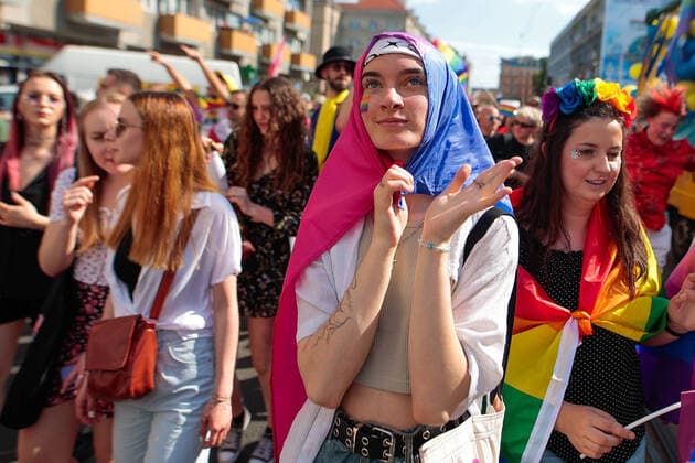 June 11, 2022, Wroclaw, Wroclaw, Poland: Almost 20,000 people took part in the LGBT march in the center of Wroclaw. The order was kept by the police, and the counter-manifestation consisted of 10 people. Wroclaw Poland - ZUMAz123 20220611_zip_z123_047 Copyright: xKrzysztofxZatyckix