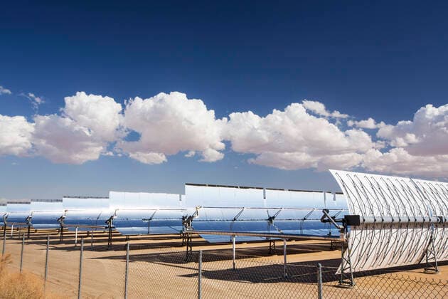 IMAGO Nature: Unsere Erde, Energiequellen, Solarthermie SEGS plant at Kramer Junction, the second largest solar thermal power plant in the world, mojave Desert, California, USA. September 2014  1596530 AshleyxCooper