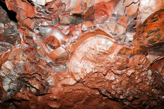 IMAGO Nature: Unsere Erde, Ressourcen, Erze Kidney ore of haematite at Florence haematite mine near Egremont West Cumbria, England, UK, July.  1597033 AshleyxCooper