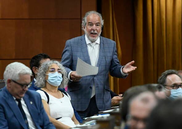 June 13, 2022, Ottawa, ON, CAN: Bloc Quebecois MP Rheal Eloi Fortin rises during Question Period in the House of Commons on Parliament Hill in Ottawa on Monday, June 13, 2022. Ottawa CAN  - ZUMAc35_ 20220613_zaf_c35_038 Copyright: xJustinxTangx