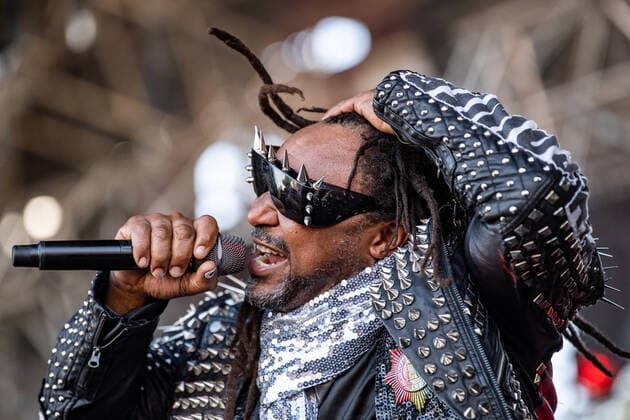 Rock for People in Hradec Kralove - Benji Webbe Konzert Singer Benji Webbe of British music band Skindred performs during the 26th Rock for People international rock music festival, on June 15, 2022, in Hradec Kralove, Czech Republic. (CTKxPhoto DavidxTanecek) CTKPhotoP2022061507485  TAD 006