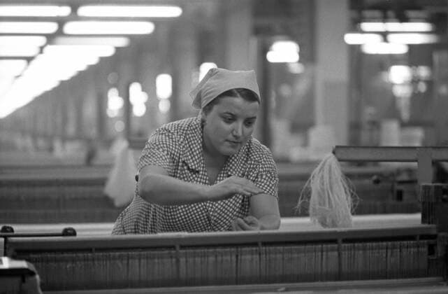 Tryokhgornaya Manufactory weaver Natalia Orlova 8209457 22.02.1984 Moscow. Natalia Orlova, a weaver from the Dzerzhinsky Moscow Cotton Fabrics Integrated Works Tryokhgornaya Manufactory and a prospective deputy of the Supreme Soviet (Parliament) of the USSR. Vladimir Rodionov Moscow Russia  Copyright: xVladimirxRodionovx
