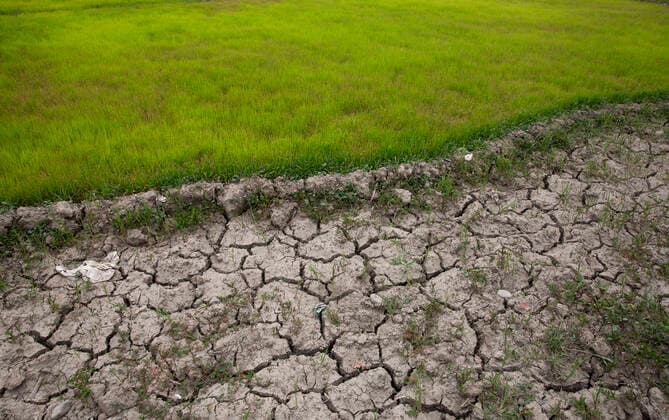 (220617) -- SRINAGAR, June 17, 2022 -- Photo taken on June 17, 2022 shows cracked soil at a village in Pulwama district, about 30km south of Srinagar city, the summer capital of Indian-controlled Kashmir. Local water level in rivers that used to irrigate agricultural fields has drastically fallen due to unusual high temperatures. ) KASHMIR-SRINAGAR-HIGH TEMPERATURES-WATER SHORTAGE JavedxDar 