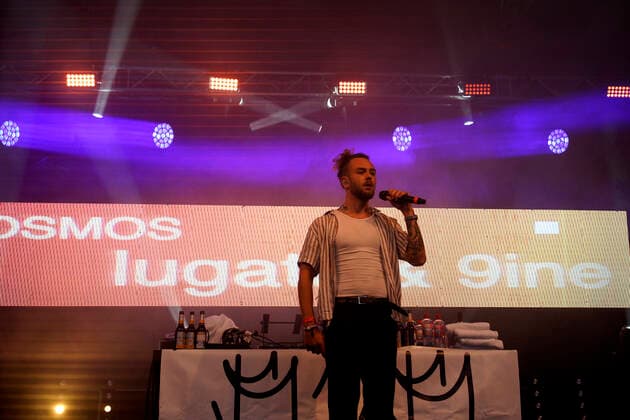 Kosmos Festival 2022 Chemnitz, Kosmos-Festival, 17.06.2022, Musik Act Lugatti & 9ine auf der Rap Bühne Chemnitz Stadtzenrum