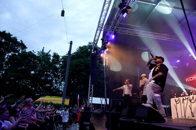 Kosmos Festival 2022 Chemnitz, Kosmos-Festival, 17.06.2022, Musik Act Lugatti & 9ine auf der Rap Bühne Chemnitz Stadtzenrum