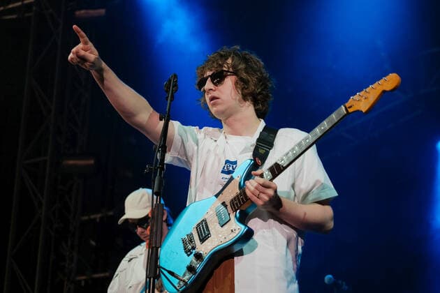 June 17, 2022, Newport, United Kingdom: Jack Cochrane, vocalist and lead guitarist with Scottish indie rock band The Snuts, who s song Always was the final number one in the Scottish Singles Chart before it was discontinued in December 2020, performing live on stage in the Big Top at the Isle of Wight Festival. Newport United Kingdom - ZUMAs197 20220617_zaa_s197_249 Copyright: xDawnxFletcher-Parkx