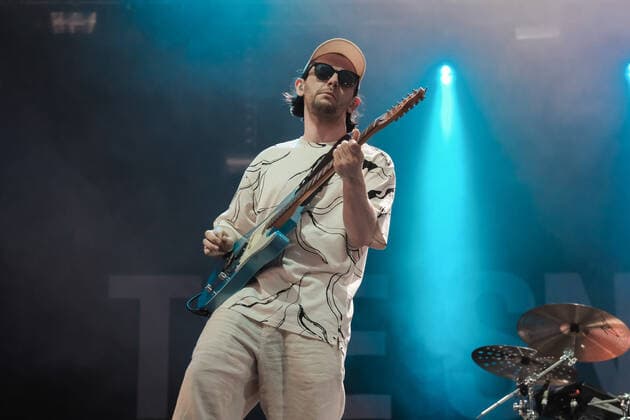 June 17, 2022, Newport, United Kingdom: Joe McGillveray guitarist with Scottish indie rock band The Snuts, who s song Always was the final number one in the Scottish Singles Chart before it was discontinued in December 2020, performing live on stage in the Big Top at the Isle of Wight Festival. Newport United Kingdom - ZUMAs197 20220617_zaa_s197_276 Copyright: xDawnxFletcher-Parkx
