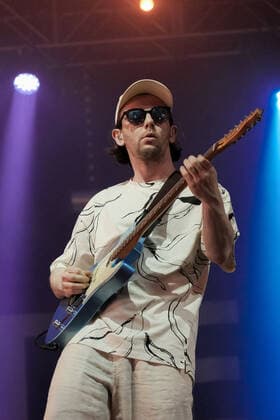 June 17, 2022, Newport, United Kingdom: Joe McGillveray guitarist with Scottish indie rock band The Snuts, who s song Always was the final number one in the Scottish Singles Chart before it was discontinued in December 2020, performing live on stage in the Big Top at the Isle of Wight Festival. Newport United Kingdom - ZUMAs197 20220617_zaa_s197_277 Copyright: xDawnxFletcher-Parkx