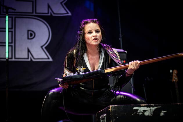 Thundermother live at Copenhell 2022, Copenhagen, Denmark Copenhagen, Denmark. 17th, June 2022. The Swedish rock band Thundermother performs a live concert during the Danish heavy metal festival Copenhell 2022 in Copenhagen. Here bass player Mona Lindgren is seen live on stage. Copenhagen Denmark  Copyright: xGonzalesxPhoto ChristianxHjorthx