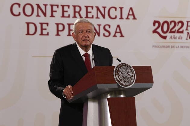 June 17, 2022, Mexico City, Mexico City, Mexico: June 17, 2022, Mexico City, Mexico: MexicoÃ¢â‚¬â ¢s President, Andres Manuel Lopez Obrador gesticulates while talk during his daily morning briefing conference at National Palace. on June 17, 2022 in Mexico City, Mexico. Mexico City Mexico - ZUMAe321 20220617_zia_e321_001 Copyright: xIsmaelxRosas xEyepixxGroupx