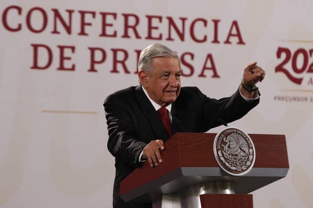 June 17, 2022, Mexico City, Mexico City, Mexico: June 17, 2022, Mexico City, Mexico: MexicoÃ¢â‚¬â ¢s President, Andres Manuel Lopez Obrador gesticulates while talk during his daily morning briefing conference at National Palace. on June 17, 2022 in Mexico City, Mexico. Mexico City Mexico - ZUMAe321 20220617_zia_e321_002 Copyright: xIsmaelxRosas xEyepixxGroupx