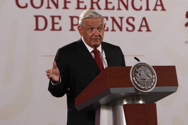 June 17, 2022, Mexico City, Mexico City, Mexico: June 17, 2022, Mexico City, Mexico: MexicoÃ¢â‚¬â ¢s President, Andres Manuel Lopez Obrador gesticulates while talk during his daily morning briefing conference at National Palace. on June 17, 2022 in Mexico City, Mexico. Mexico City Mexico - ZUMAe321 20220617_zia_e321_003 Copyright: xIsmaelxRosas xEyepixxGroupx