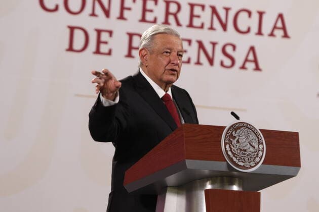 June 17, 2022, Mexico City, Mexico City, Mexico: June 17, 2022, Mexico City, Mexico: MexicoÃ¢â‚¬â ¢s President, Andres Manuel Lopez Obrador gesticulates while talk during his daily morning briefing conference at National Palace. on June 17, 2022 in Mexico City, Mexico. Mexico City Mexico - ZUMAe321 20220617_zia_e321_004 Copyright: xIsmaelxRosas xEyepixxGroupx