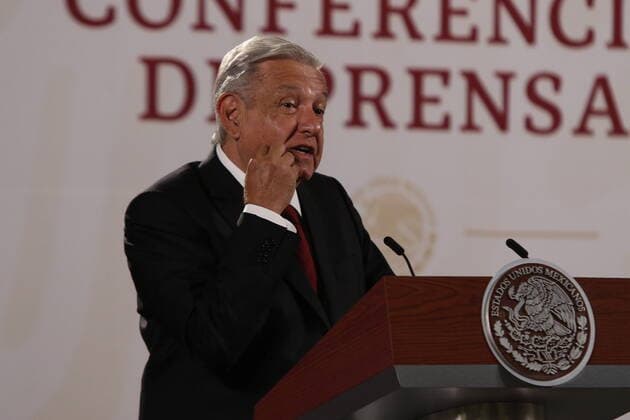 June 17, 2022, Mexico City, Mexico City, Mexico: June 17, 2022, Mexico City, Mexico: MexicoÃ¢â‚¬â ¢s President, Andres Manuel Lopez Obrador gesticulates while talk during his daily morning briefing conference at National Palace. on June 17, 2022 in Mexico City, Mexico. Mexico City Mexico - ZUMAe321 20220617_zia_e321_005 Copyright: xIsmaelxRosas xEyepixxGroupx