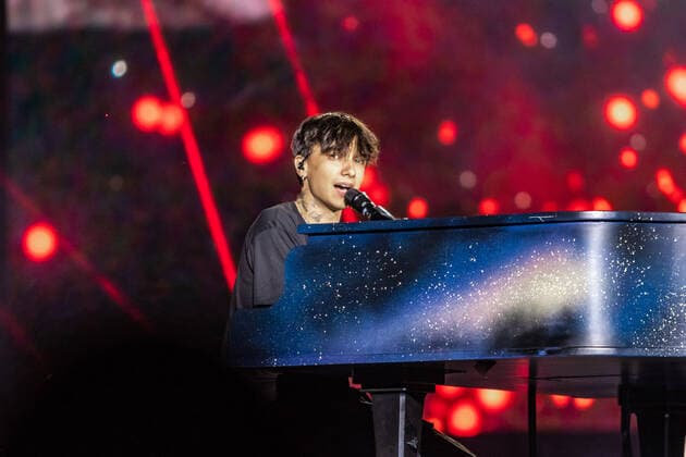 Ultimo Performs In Ancona, Italy Ultimo during the concert, ultimo stadi 2022, at Stadio del Conetro, Ancona during the Italian singer Music Concert Ultimo Stadi 2022 on June 17, 2022 at the Stadio del Conero in Ancona, Italy Ancona Italy  Copyright: xValeriaxLipperax originalFilename: livemedia-ultimost220617_npB6M.jpg