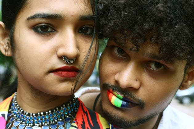 News Bilder des Tages LGBTQI Pride In Kolkata, India Member of supporters of the LGBTQ community participated in the Rainbow Pride Walk in South Kolkata on June 18,2022. Kolkata India  Copyright: xDebajyotixChakrabortyx originalFilename: chakraborty-notitle220618_npSbC.jpg