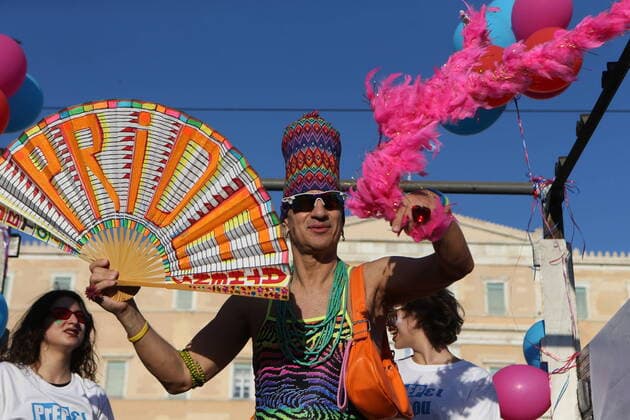 June 18, 2022, Athens, Greece: People sing and dance as they participate in the annual Gay Pride parade known as Athens Pride Athens Greece - ZUMAv62_ 20220618_zaf_v62_008 Copyright: xAristidisxVafeiadakisx
