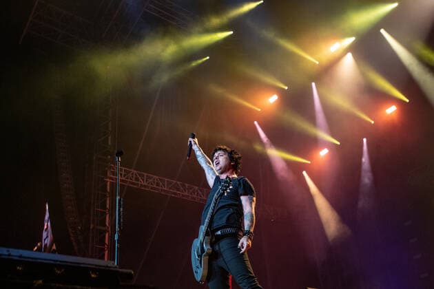 Singer and guitarist Billie Joe Armstrong of Green Day performs during the Rock for People 2022 music festival in Hradec Kralove, Czech Republic, June 18, 2022. (CTKxPhoto DavidxTanecek) CTKPhotoP2022061900148  TAD 006