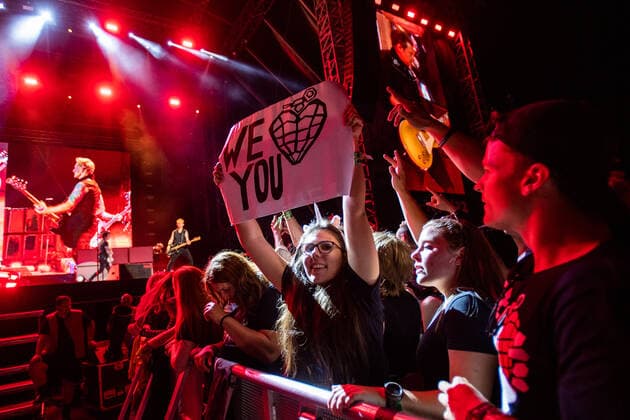 Fans during the concert of the Green Day group at the Rock for People 2022 music festival in Hradec Kralove, Czech Republic, June 18, 2022. (CTKxPhoto DavidxTanecek) CTKPhotoP2022061901545  TAD 018k