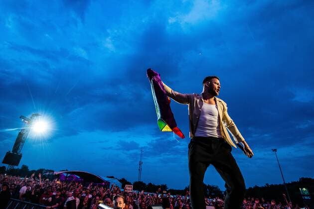 2022-06-19 22:03:58 LANDGRAAF - The American pop rock band Imagine Dragons with lead singer Dan Reynolds will perform during the third day of the Pinkpop music festival. ANP PAUL BERGEN netherlands out - belgium out