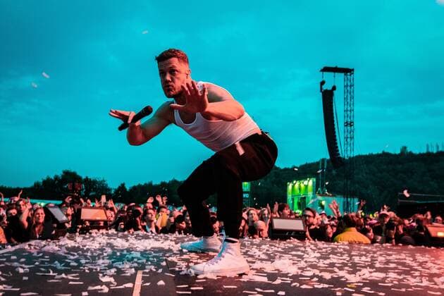 2022-06-19 22:06:50 LANDGRAAF - The American pop rock band Imagine Dragons with lead singer Dan Reynolds will perform during the third day of the Pinkpop music festival. ANP PAUL BERGEN netherlands out - belgium out