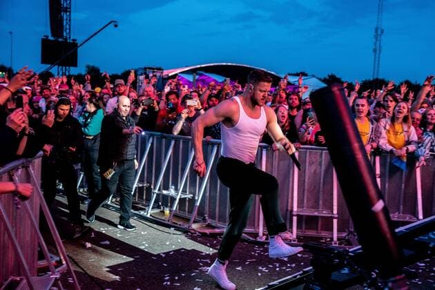 2022-06-19 22:08:32 LANDGRAAF - The American pop rock band Imagine Dragons with lead singer Dan Reynolds will perform during the third day of the Pinkpop music festival. ANP PAUL BERGEN netherlands out - belgium out