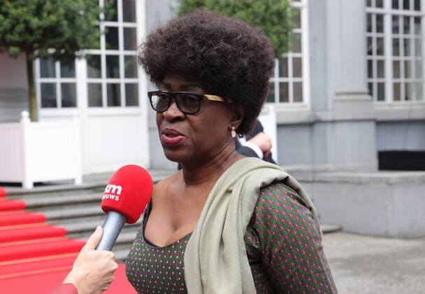 Juliana Lumumba arrives for an official ceremony to return the remains of Congolese Patrice Emery Lumumba to his family, Monday 20 June 2022, at the Egmont Palace, in Brussels. Congolese independence leader and the first legally elected Prime Minister of the Republic of Congo Patrice Lumumba was executed in 1961 in Katanga. After his assassination his remains were kept by Belgium.  POOLxOLIVIERxMATTHYS 36499628