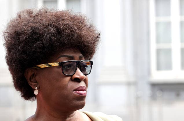 Juliana Lumumba arrives for an official ceremony to return the remains of Congolese Patrice Emery Lumumba to his family, Monday 20 June 2022, at the Egmont Palace, in Brussels. Congolese independence leader and the first legally elected Prime Minister of the Republic of Congo Patrice Lumumba was executed in 1961 in Katanga. After his assassination his remains were kept by Belgium.  POOLxOLIVIERxMATTHYS 36499630