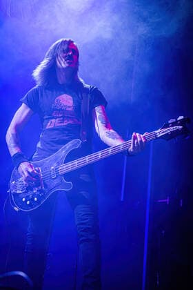 Bombus live at Copenhell 2022, Copenhagen, Denmark Copenhagen, Denmark. 18th, June 2022. The Swedish heavy metal band Bombus performs a live concert during the Danish heavy metal festival Copenhell 2022. Here bass player Ola Henriksson is seen live on stage. Copenhagen Denmark  Copyright: xGonzalesxPhoto SebastianxDammarkx