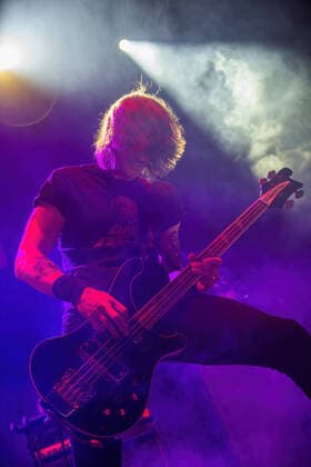 Bombus live at Copenhell 2022, Copenhagen, Denmark Copenhagen, Denmark. 18th, June 2022. The Swedish heavy metal band Bombus performs a live concert during the Danish heavy metal festival Copenhell 2022. Here bass player Ola Henriksson is seen live on stage. Copenhagen Denmark  Copyright: xGonzalesxPhoto SebastianxDammarkx