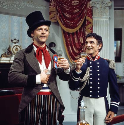 Der Mann mit dem Zylinder Der Mann mit dem Zylinder, Musikalische Komödie, Deutschland 1977, Regie: Georg Ruest, Darsteller: Uwe Friedrichsen, Alexander Malachowsky, Deutschland Copyright: kpa UnitedArchives55009231 EDITORIAL USE ONLY