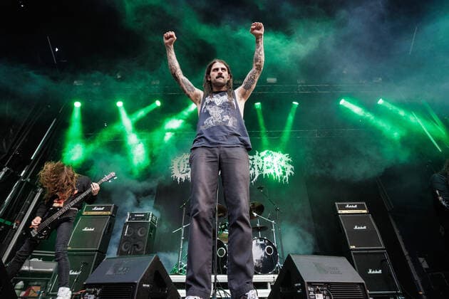 Gatecreeper live at Copenhell 2022, Copenhagen, Denmark Copenhagen, Denmark. 18th, June 2022. The American death metal band Gatecreeper performs a live concert during the Danish heavy metal festival Copenhell 2022 in Copenhagen. Here vocalist Chase Mason a.k.a. Hellahammer is seen live on stage. Copenhagen Denmark  Copyright: xGonzalesxPhoto PeterxTroestx