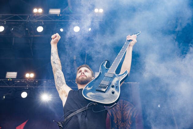 The Raven Age Copenhagen, Denmark. 18th, June 2022. The American metalcore band The Raven Age performs a live concert during the Danish heavy metal festival Copenhell 2022 in Copenhagen. Here guitarist George Harris is seen live on stage. Copenhagen Denmark  Copyright: xGonzalesxPhoto PeterxTroestx