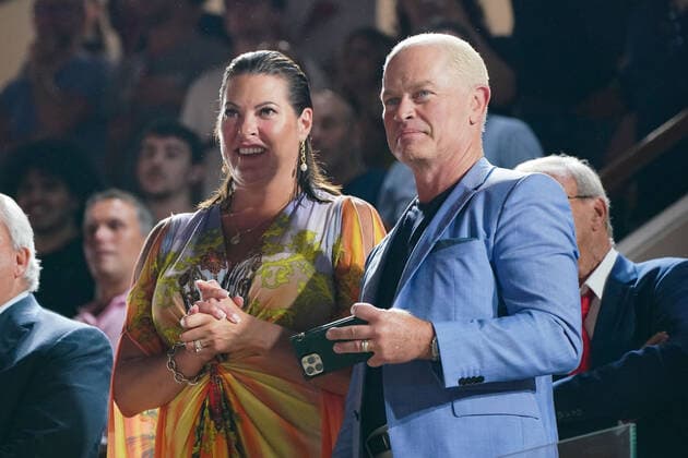 Promis besuchen Basketballspiel in Monaco Neal McDonough (acteur) CELEBRITES : Monaco vs ASVEL - Betclic Elite - Finale Match 3 - Monaco - 20 06 2022 NorbertScanella Panoramic 