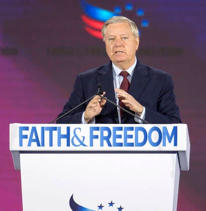 June 17, 2022 - Nashville, Tennessee, USA - Senator LINDSAY GRAHAM (R-SC) speaks on day two of the Faith & Freedom Coalition s Road to Majority Policy Conference at the Gaylord Opryland Resort & Convention Center. Nashville USA - ZUMAce6_ 20220617_zaf_ce6_056 Copyright: xBrianxCahnx