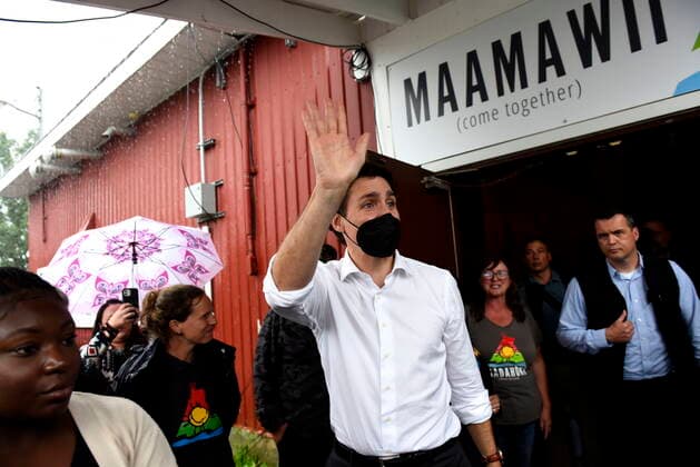 June 21, 2022, Ottawa, ON, CAN: Prime Minister Justin Trudeau leaves a community celebration of National Indigenous Peoples Day at MÄÂdahoÂ²koÂ¬ Farm in Ottawa, on Tuesday, June 21, 2022. Ottawa CAN  - ZUMAc35_ 20220621_zaf_c35_101 Copyright: xJustinxTangx