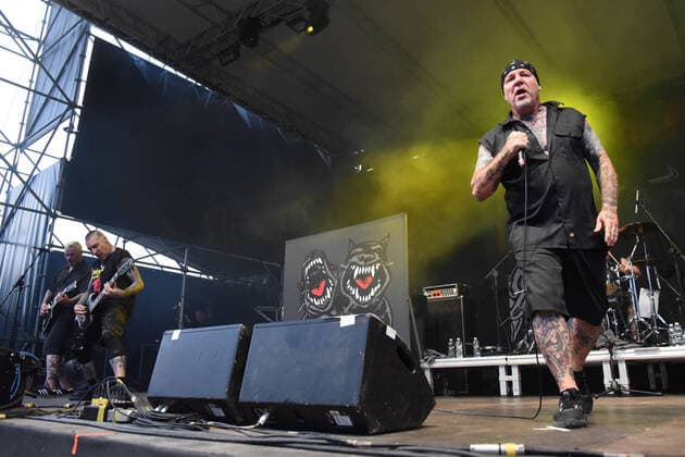Agnostic Front - Silverman, Stigma and Miret during The Rumjacks and Agnostic Front Opening Bad Religion, Music Concert in Padova, Italy, June 21 2022