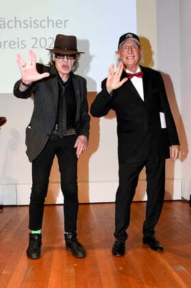 Udo Lindenberg und Otto Waalkes bei der Verleihung des Niedersächsischen Staatspreises 2022 an Eske Nannen und Otto Waalkes im Hannover Congress Centrum. Hannover, 22.06.2022