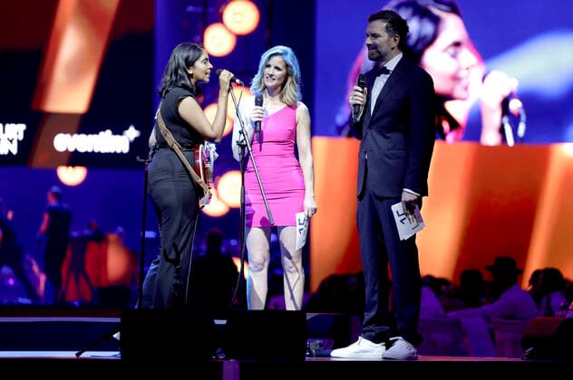 Sobi, Mareile Höppner und Ingo Nommsen bei der 15. Verleihung der Live Entertainment Awards 2022 in der Frankfurter Festhalle. Frankfurt am Main, 22.06.2022