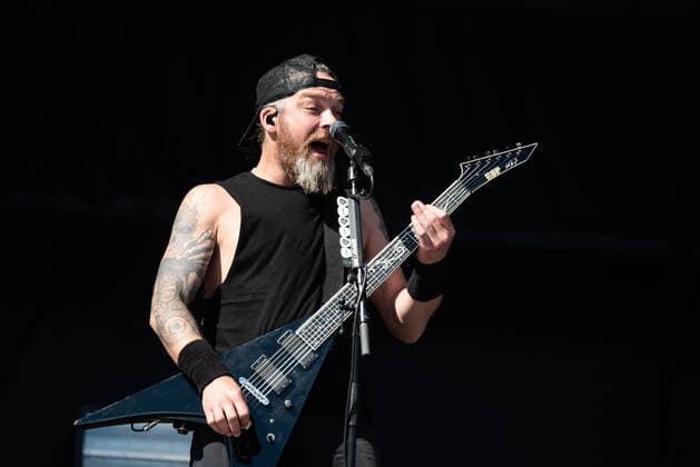 Bullet for My Valentine live at Tons of Rock 2022, Oslo, Norway Oslo, Norway. 23rd, June 2022. The Welsh heavy metal band Bullet for My Valentine performs a live concert during the Norwegian music festival Tons of Rock 2022 in Oslo. Here guitarist Michael Paget is seen live on stage. Oslo Norway  Copyright: xGonzalesxPhoto Jan-ErikxEriksenx