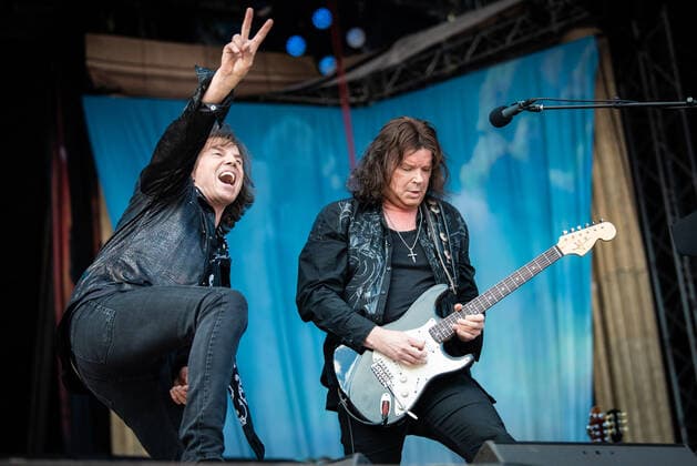 Europe live at Tons of Rock 2022, Oslo, Norway Oslo, Norway. 23rd, June 2022. The Swedish glam rock band Europe performs a live concert during the Norwegian music festival Tons of Rock 2022 in Oslo. Here vocalist Joey Tempest is seen live on stage with guitarist John Norum. Oslo Norway  Copyright: xGonzalesxPhoto Jan-ErikxEriksenx