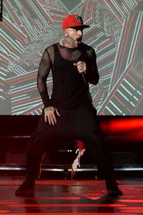WEST PALM BEACH, FL - JUNE 22: Backstreet Boys perform during the DNA World Tour at The iTHINK Financial Amphitheatre on June 22, 2022 in West Palm Beach Florida Copyright: xmpi04x