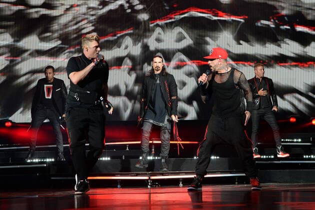 WEST PALM BEACH, FL - JUNE 22: Backstreet Boys perform during the DNA World Tour at The iTHINK Financial Amphitheatre on June 22, 2022 in West Palm Beach Florida Copyright: xmpi04x